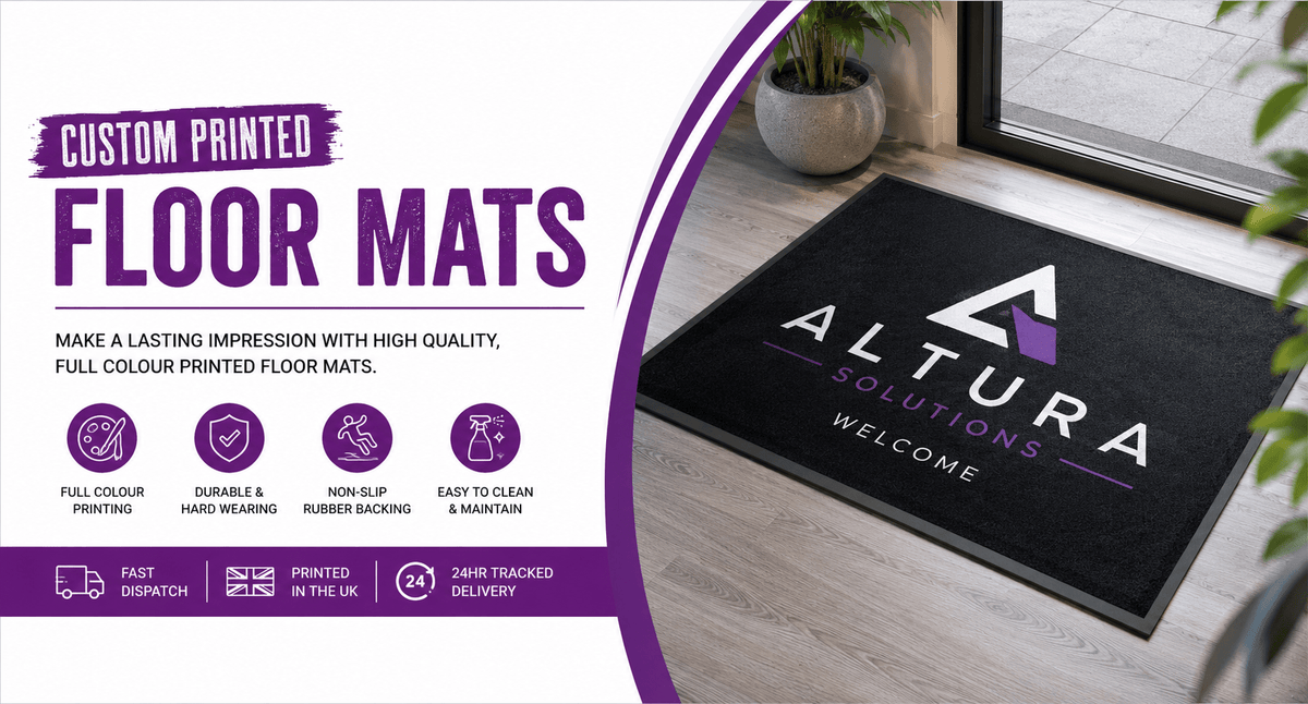 Custom Printed Floor Mats - Feather Flags Express
